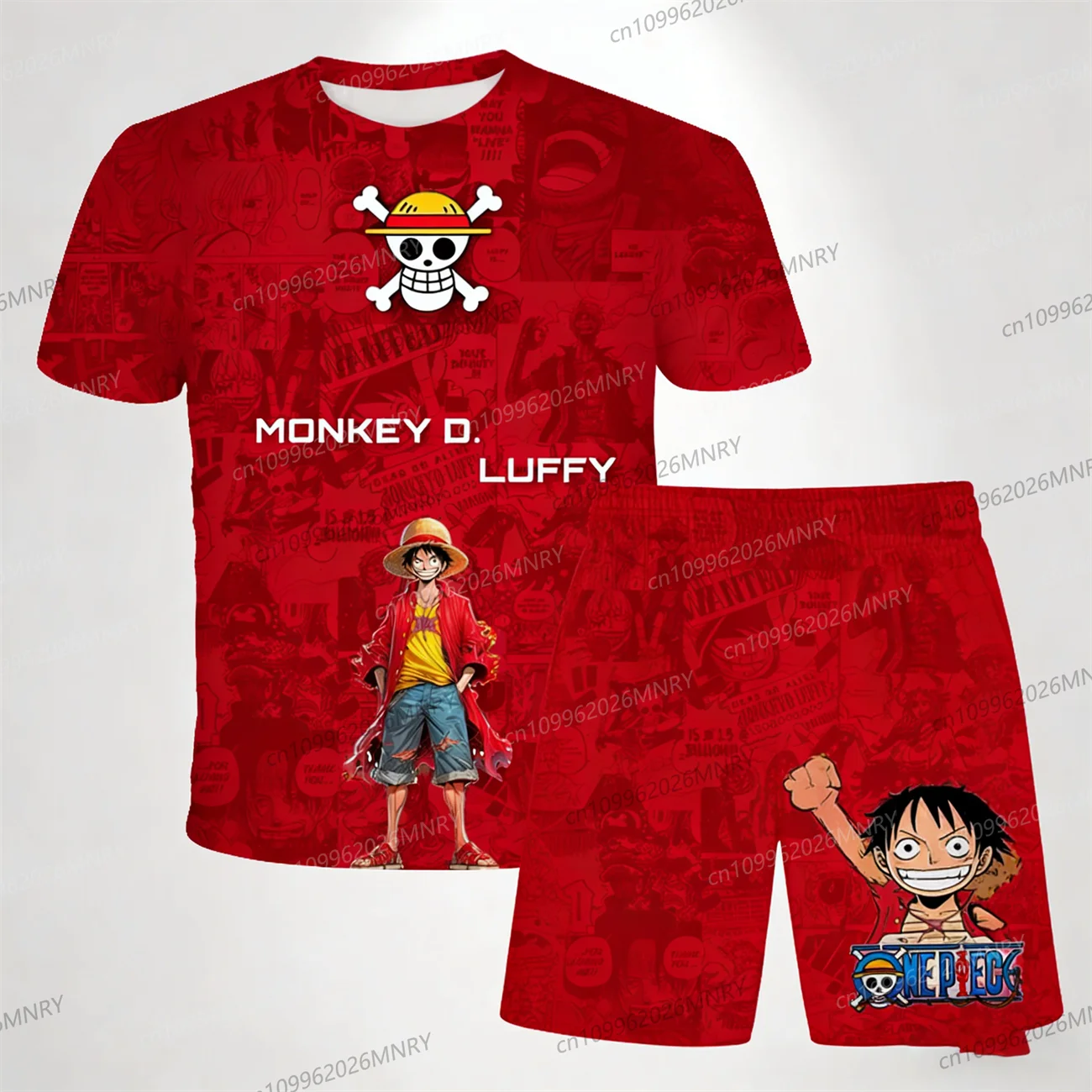 

Anime One Piece 2 piece set Animation 3D Print Summer Men's Tracksuit men T-shirt set Men's tracksuit Outdoor Sportswear Set