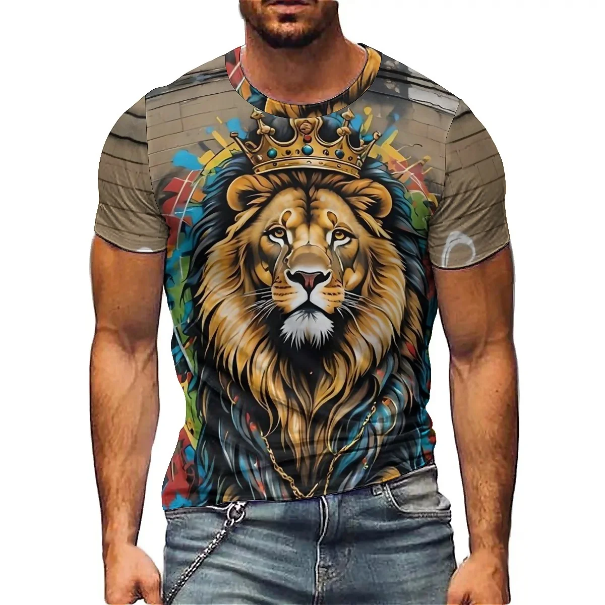 2025 Summer Men's Funny Punk Ethnic Style 3D Printed Short Sleeved T-shirt Vacation Travel Luxury Carnival Event Business Leisur