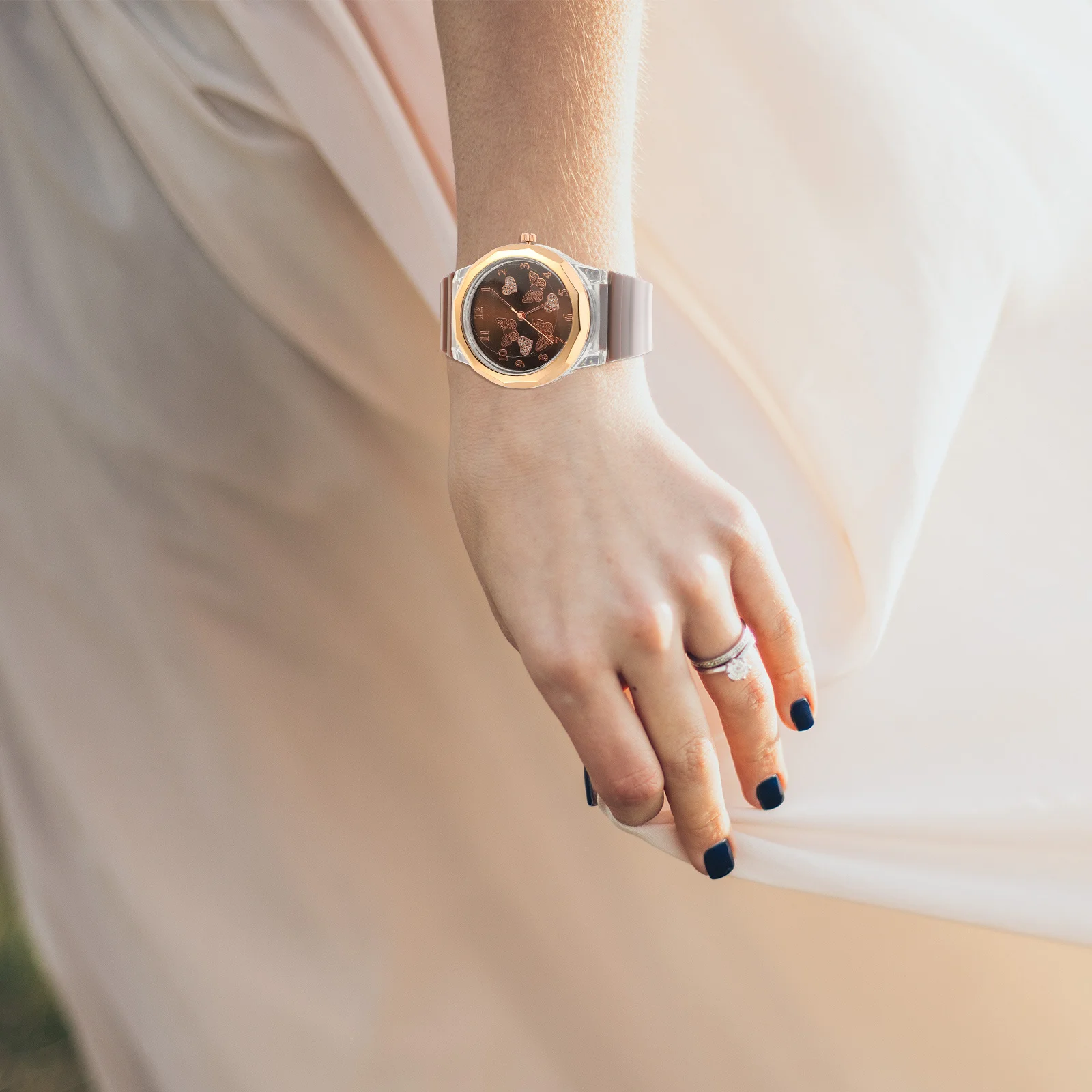 

Butterflies Quartz Women Watch Fashion Silicone Band Comfortable Soft Wear-Resistant Wristwatch Gift Women Watch