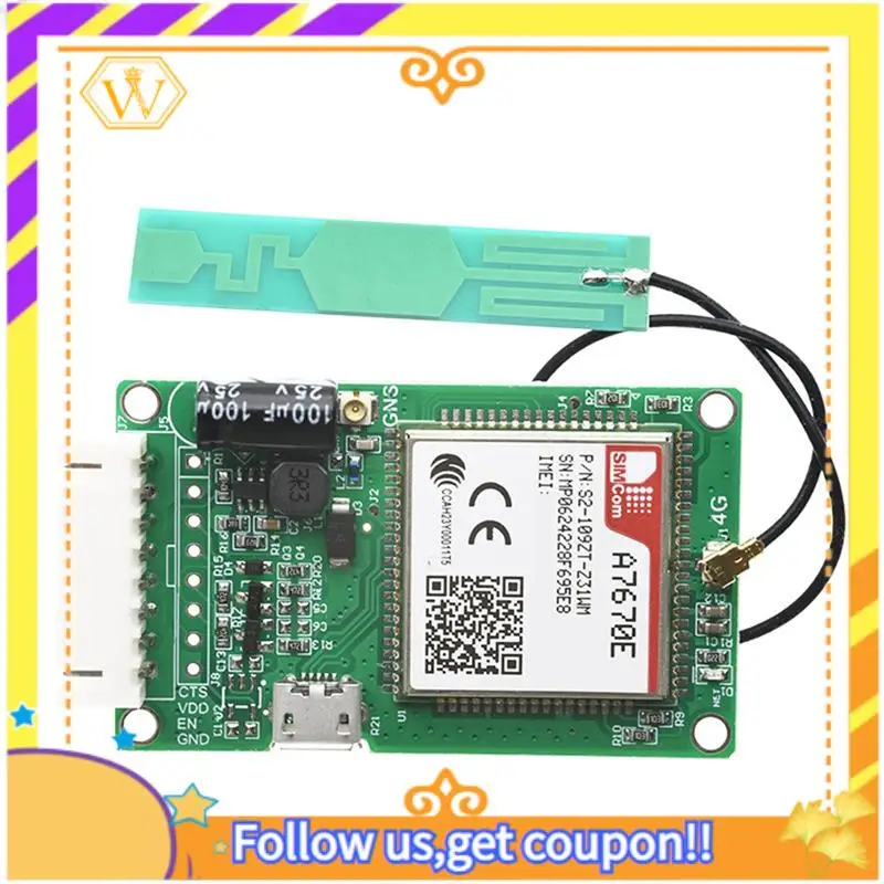 Latest-A7670E SIMCOM 4G LTE Cat1 Module 4G LTE Cat1 Module With SIM Card Slot TTL UART 2G LTE-FDD B1/B3/B5/B7/B8/B20 GSM 900/180