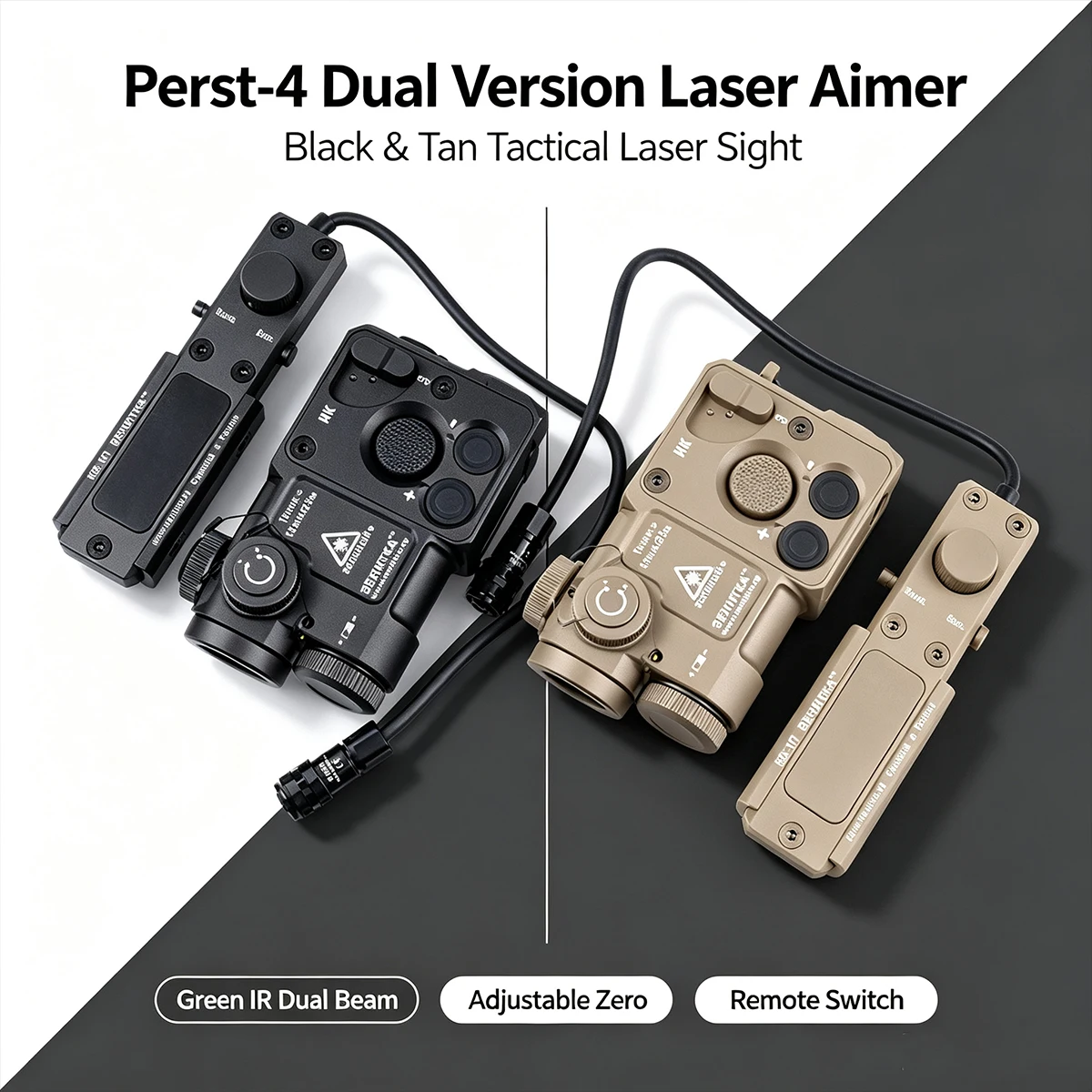 Tactical Perst-4 Zenit Laser Sight Green Infrared Dual Beam Designator Zero Adjustable Laser Aimer Outdoor Sport Airsoft Rifle