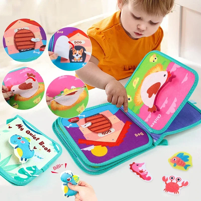 Montessori-Arbeitsbuch für Kleinkinder, Aktivitätsbücher für Flugzeugautos, sensorisches Reisespielzeug, Vorschul-Lernspielzeug für Jungen und Mädchen