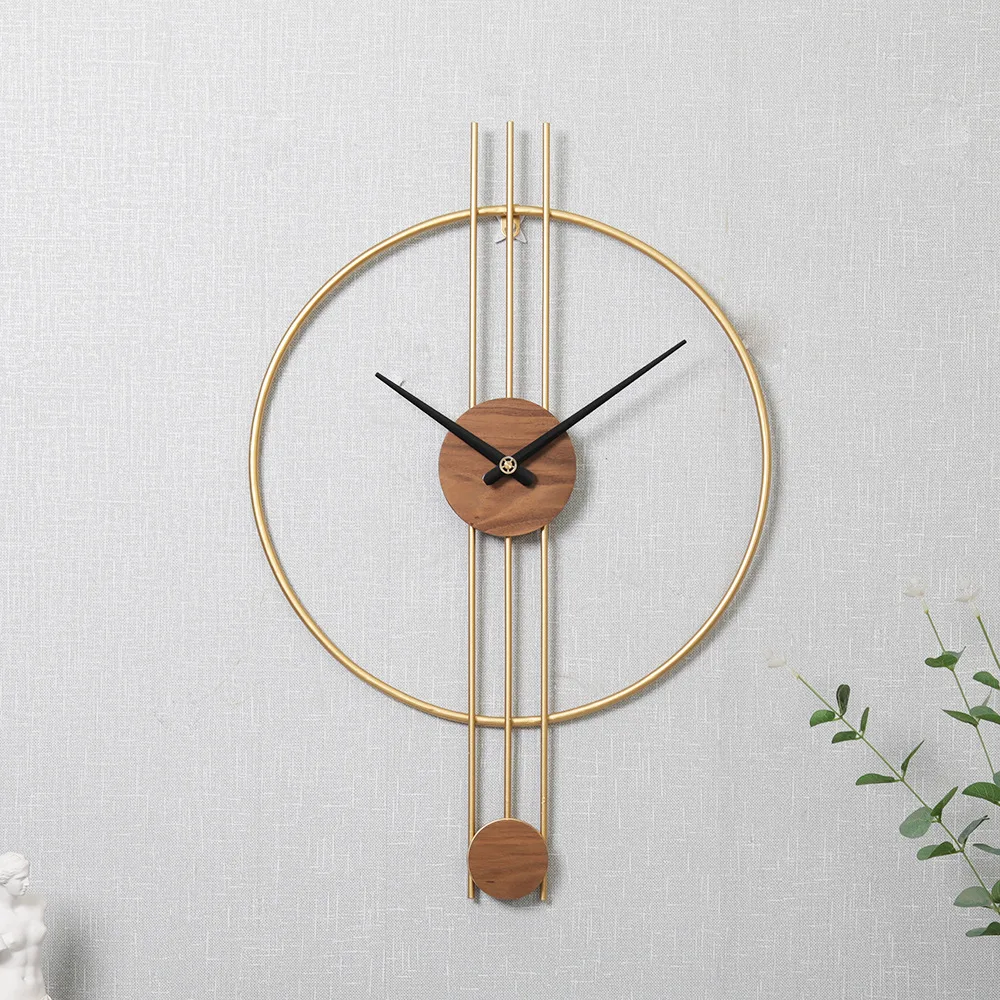 Creative minimalist wrought iron wall clock Personality art wall clock Living room dining room home decoration clock wall watch