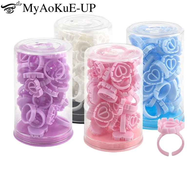 30 pz Estensione Delle Ciglia Colla Titolare Anello Tazze Estensione Delle Ciglia Adesivo Colla Supporto Tavolozza Contenitore Pigmento Del Tatuaggio Titolare Pallet