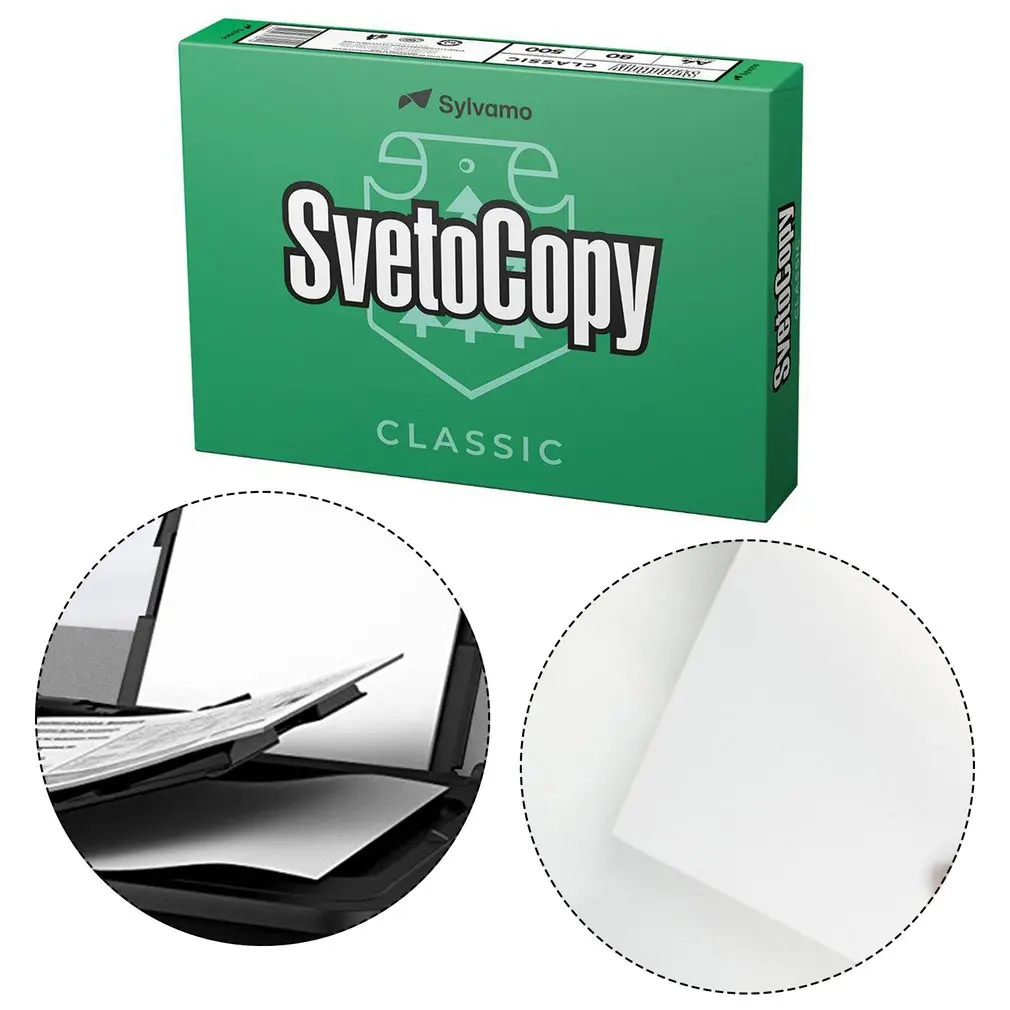 Papel svetocopy "clássico" a4, 80g/m2, 500l., 146% (5 pacotes de 500 folhas) copiadora papelaria cópia papel