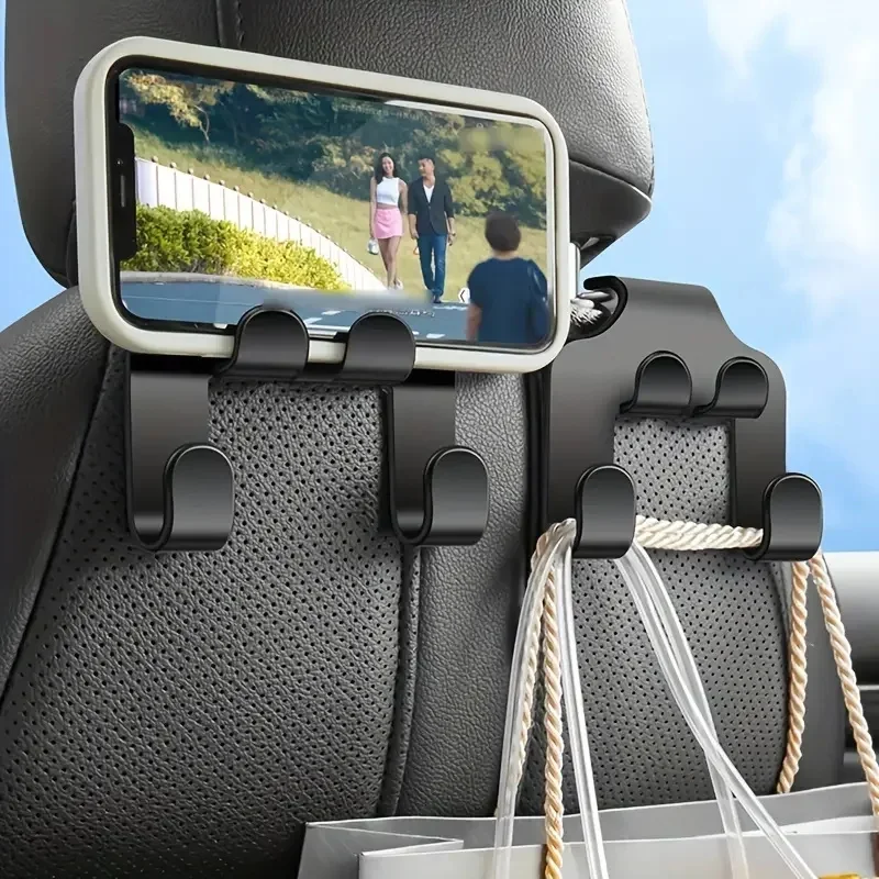 Car Back Seat Hook Hanging Storage Mobile Phone Holder Stand Lazy Rear Seat Phone Headrest Bracket For iPhone Samsung All Phones