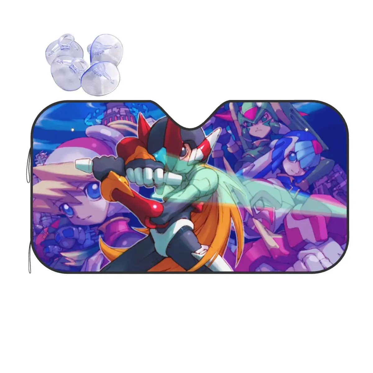 Megaman لعبة فيديو ميجا مان ظلة الزجاج الأمامي سيارة الزجاج الأمامي نافذة الشمس قناع الملحقات يغطي