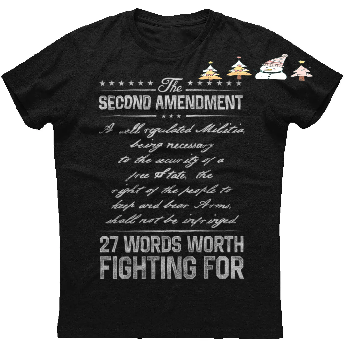 2nd Amendment Worth Fighting 27 Words Patriotic T-Shirt 100% Cotton O-Neck Summer Short Sleeve Casual Mens T-shirt Size S-3XL