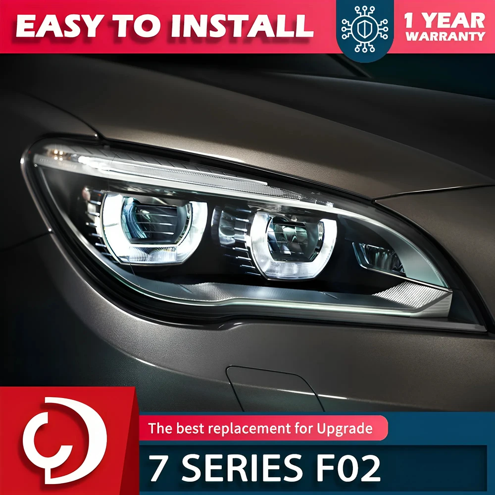 

2 PCS Auto Car Head Light Parts For 7 Series F01 F02 2009-2014 LED Headlight Replacement DRL Dual Projector Facelift