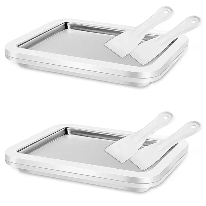 A32Z-Ice Cream Sorbet Frozen Yogurt Machine Quick Cooling Plate With Scrapers Perfect For Making Soft Ice Cream And Smoothies