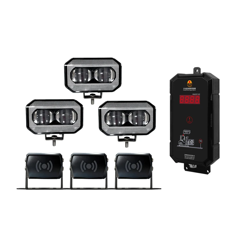 

Forklift safety line light red flashing warning sound alarm 12-48v reverse collision detection system new 25W