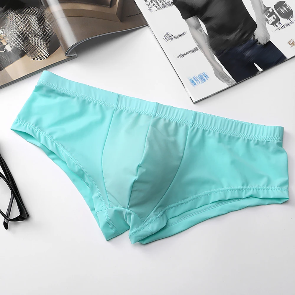 

Ice Silk Underwear for Men, Low Waist Boxer, Sexy T Back Design, Breathable and Ultra Thin Sapphire Blue/White/Red
