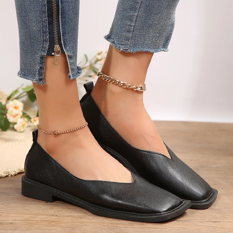 

Женская обувь на плоской подошве с квадратным носком, осенняя уютная спортивная обувь для прогулок, повседневные модные женские кроссовки, трендовый бренд 2025 года, Zapatillas De Mujer