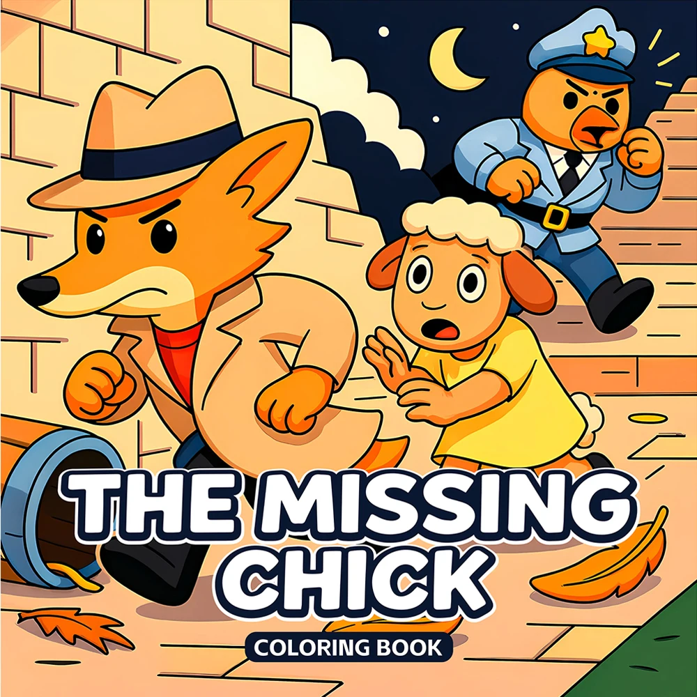 

THE MISSING CHICK Coloring Book for Adult Cartoon Stress Relief Paperback Painting Gift Educational Montessori Drawing Toy