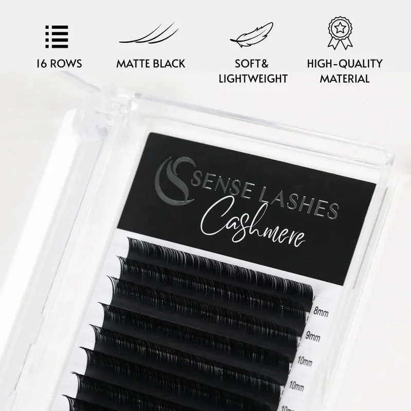 SENSE LASHES 0.15mm Cashmere Premium Classic Eyelash Extensions Super Matte Black Individual Lashes Professional Lash Extensions