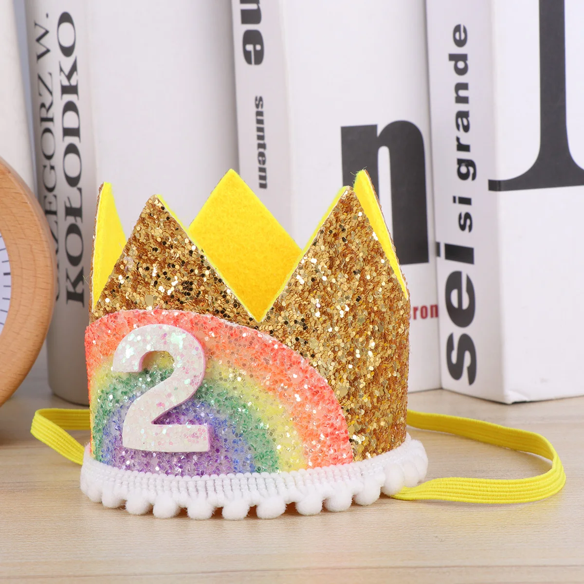 

Has Rainbow Crown Hairband Geburtstagskrone Rosa Tiara Headband Geburtstagshaarreifen Regenbogen-bandana Child