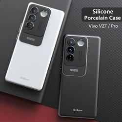 Porcelain Case For Vivo V27 Case Comfortable Touch Phone Cover For Vivo V 27 Pro 5G Funda Luxury Soft Silicone Shockproof Bumper