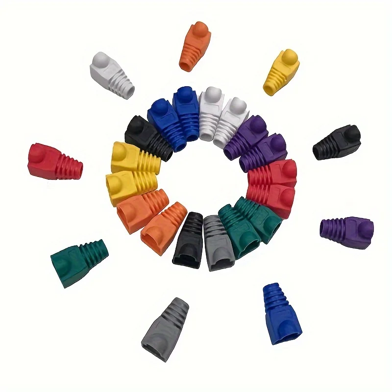 10/20/50pcs Mixed Color CAT5E CAT6 RJ45 Ethernet Network Cable Strain Relief Boots Cable Connector Plug Cover