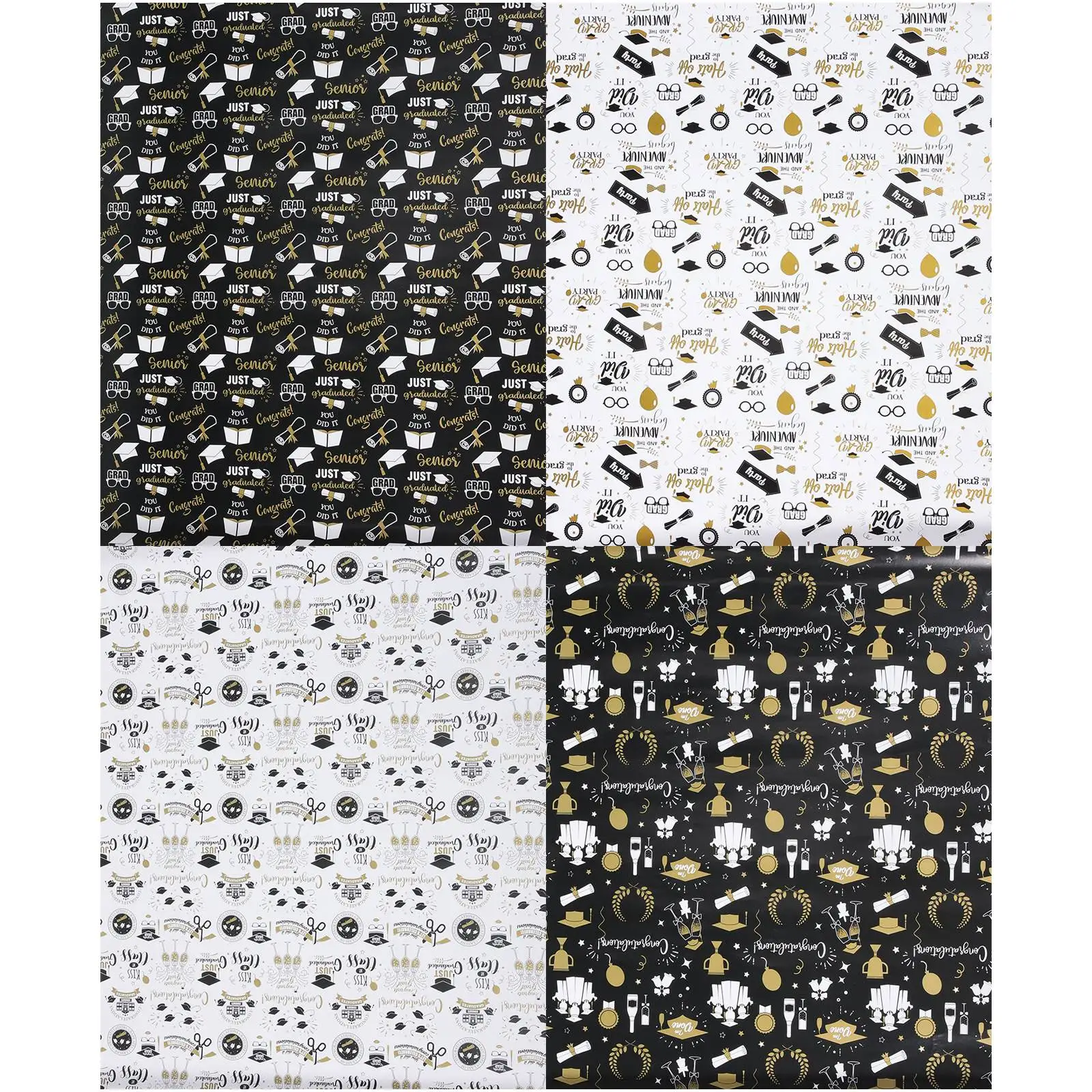 

4 Pcs Gift Wrapping Paper Craft Packaging Book Papers Decorative Party Glass