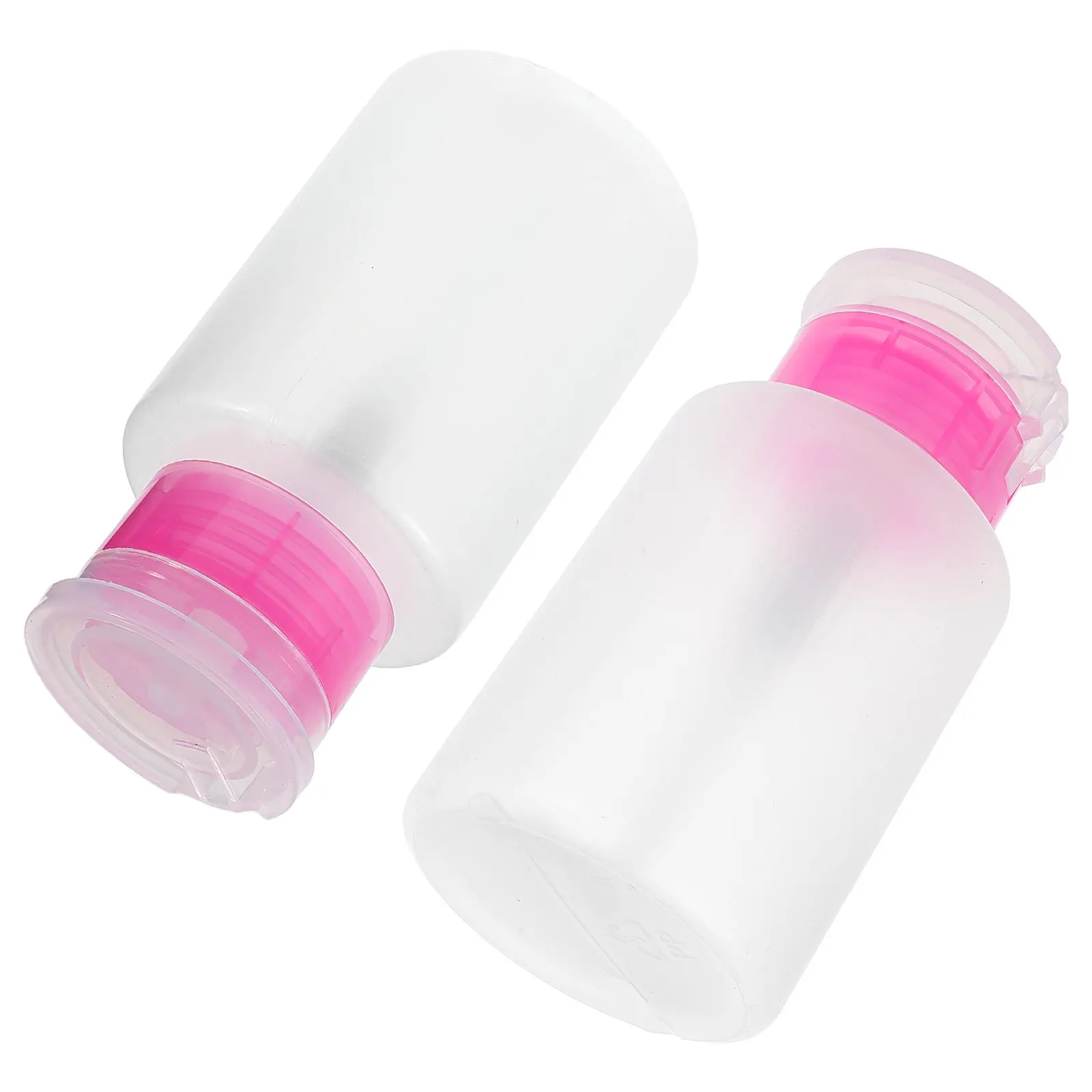 

2Pcs Press Down Pump Bottles 150ml Nail Polish Remover Dispenser Refillable Liquid Containers Plastic Squeeze Bottle Portable
