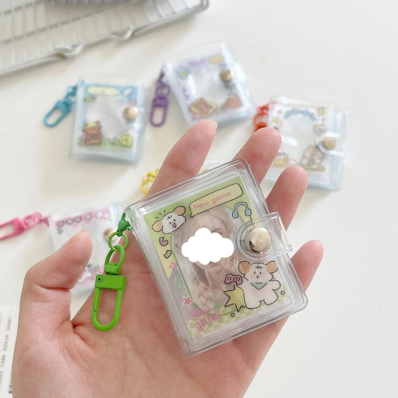 1PC Jewelry Photos Holder Pockets Portable Key Chain 2 Inch Mini Photo Albums For Photos Cards Small Album Book Card Holder