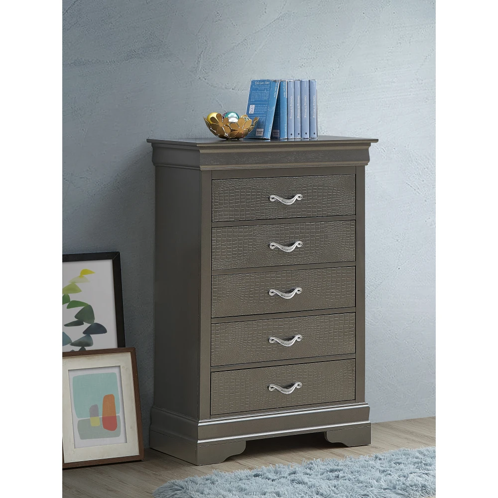 

Nightstands, Transitional Metal Black Chest, 48"H x 31"W x 16"D for ample space, Striking design complements various home styles