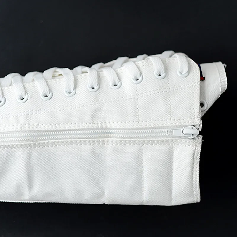 High Top Women Canvas Shoes Lace Up Knee High Boots Flats Casual Vulcanized Shoes Sneakers  Comfortable Girls Canvas Long Boots