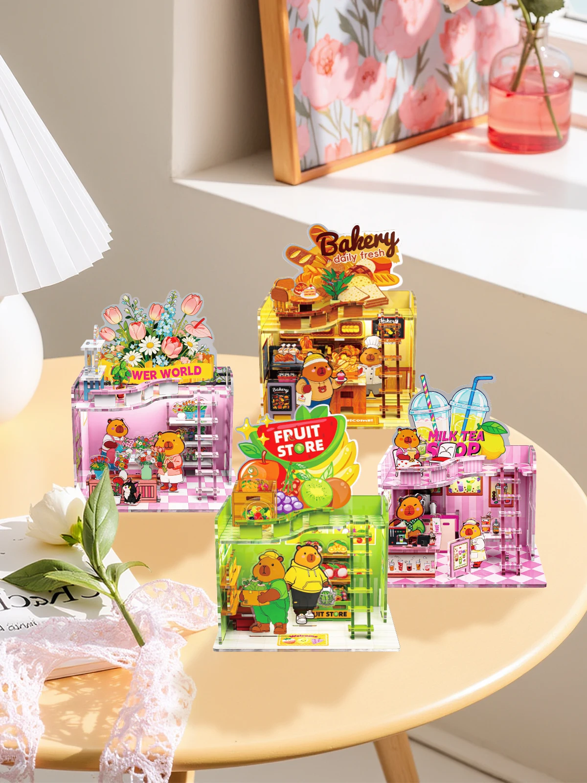 kit-de-casa-de-bonecas-miniatura-3d-diy-modelo-de-cenario-urbano-em-acrilico-com-luz-tema-capivara-loja-de-cha-com-leite-padaria-e-floricultura-decoracao-para-casa-e-presente
