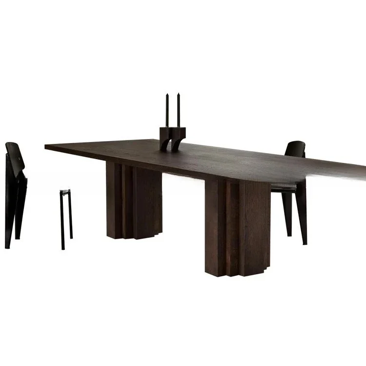 علامة تبويب طعام بسيطة من الخشب الصلب، علامة تبويب طويلة متعددة الأشخاص، تا بلي فيلا، طاولة E، علامة تبويب طويلة للفندق #4