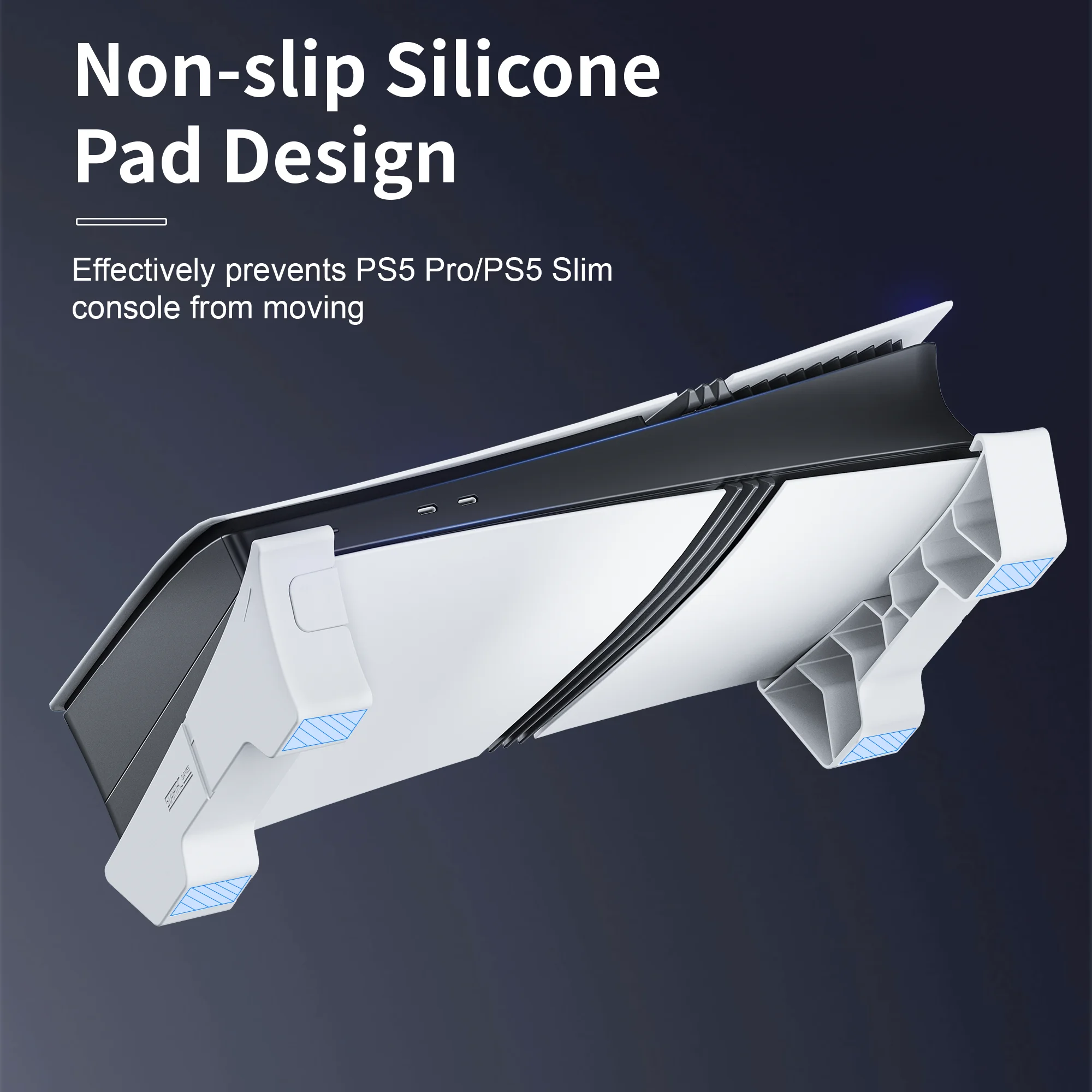 Horizontal Stand Compatible with PS5 Pro/PS5 Slim Console, Base Stand Accessories for PlayStation 5 Slim/Pro Disc & Digital Edition(Not for PlayStation 5 2020)