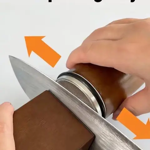 Professional Rolling Knife Sharpener Kit - Dual Grit Whetstone with Non-Slip Base