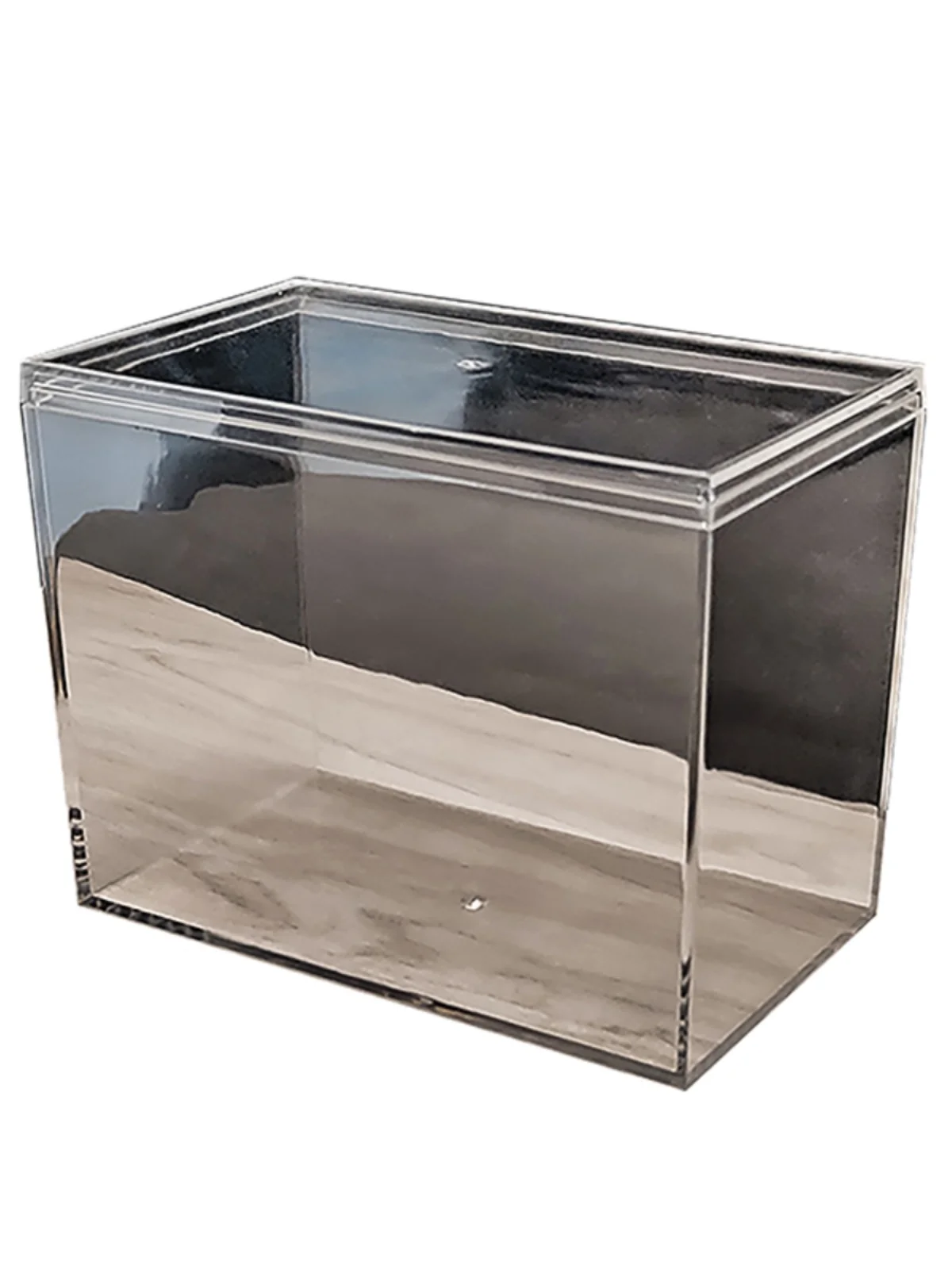 Transparent Food Grade Plastic Box Rectangular Covered Betta Fish Box Display Case for Figurines Dust Proof Empty Box Kitchen...