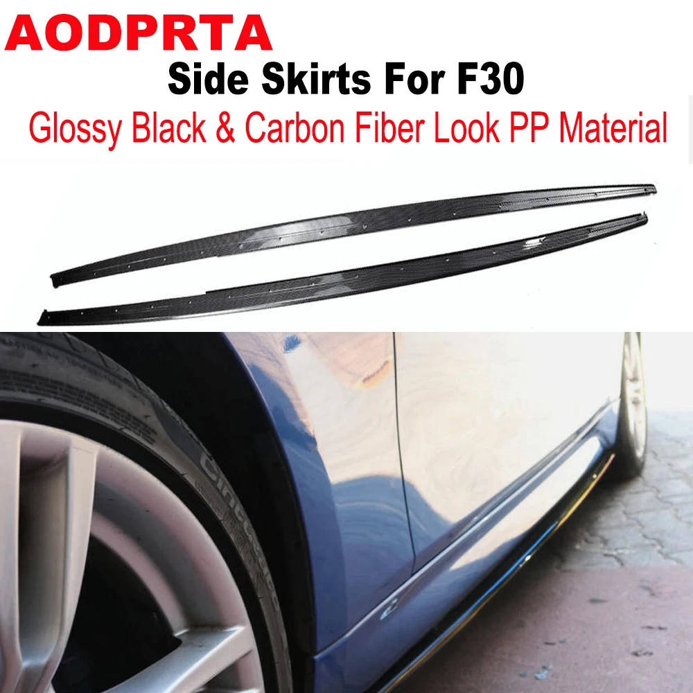 

Carbon Fiber Look ABS Plastic Side Skirts Extensions Bumper Body Kit For BMW 3 Series F30 2012-2018 318i 320i 328i 330i 335i
