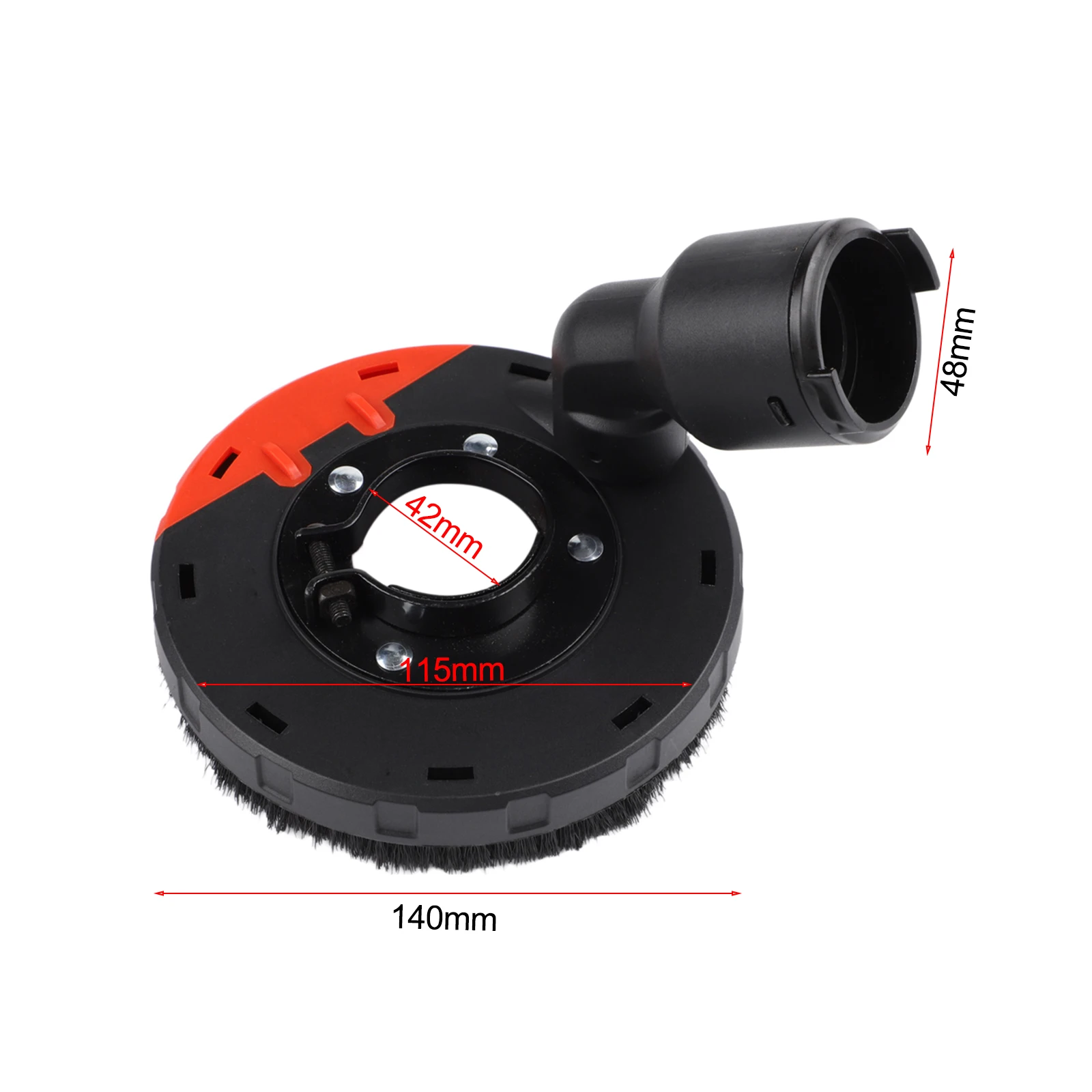 ABS Plastic Dust Shroud Angle Grinder Dust Shroud 48mm Suction Diameter Brush Ring Design High-Precision Collet