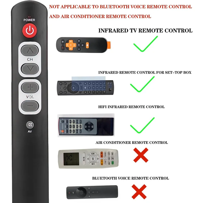 【صفقة فلاش!】تعلم جهاز التحكم عن بعد للتلفزيون، أزرار كبيرة عالمية لكبار السن، تدعم برنامج أجهزة التلفزيون STB DVD Hifi IR #4