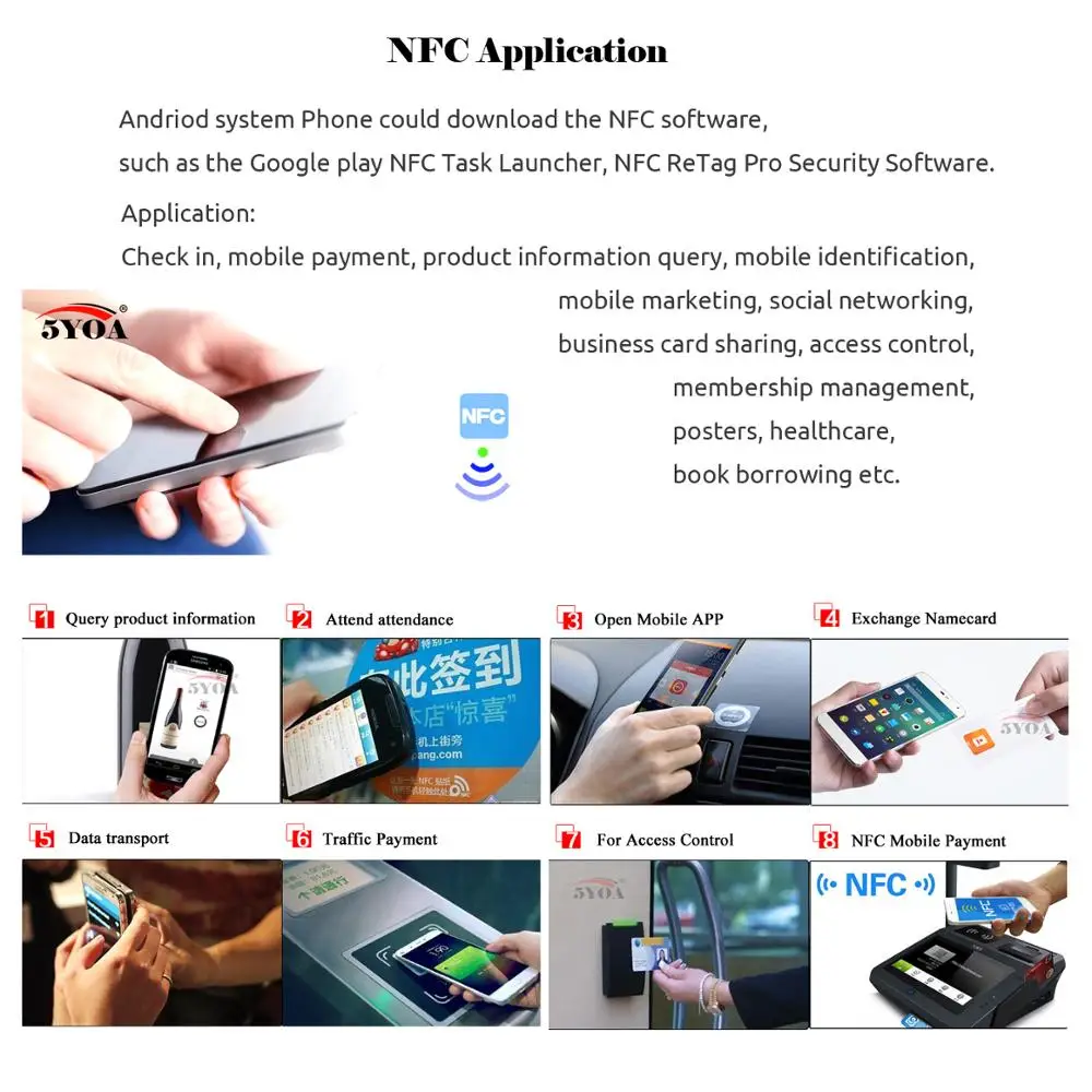 10pcs NTAG215 NFC Card Tag Can Written by Tagmo Works with Switch Available for All NFC Mobile Phone