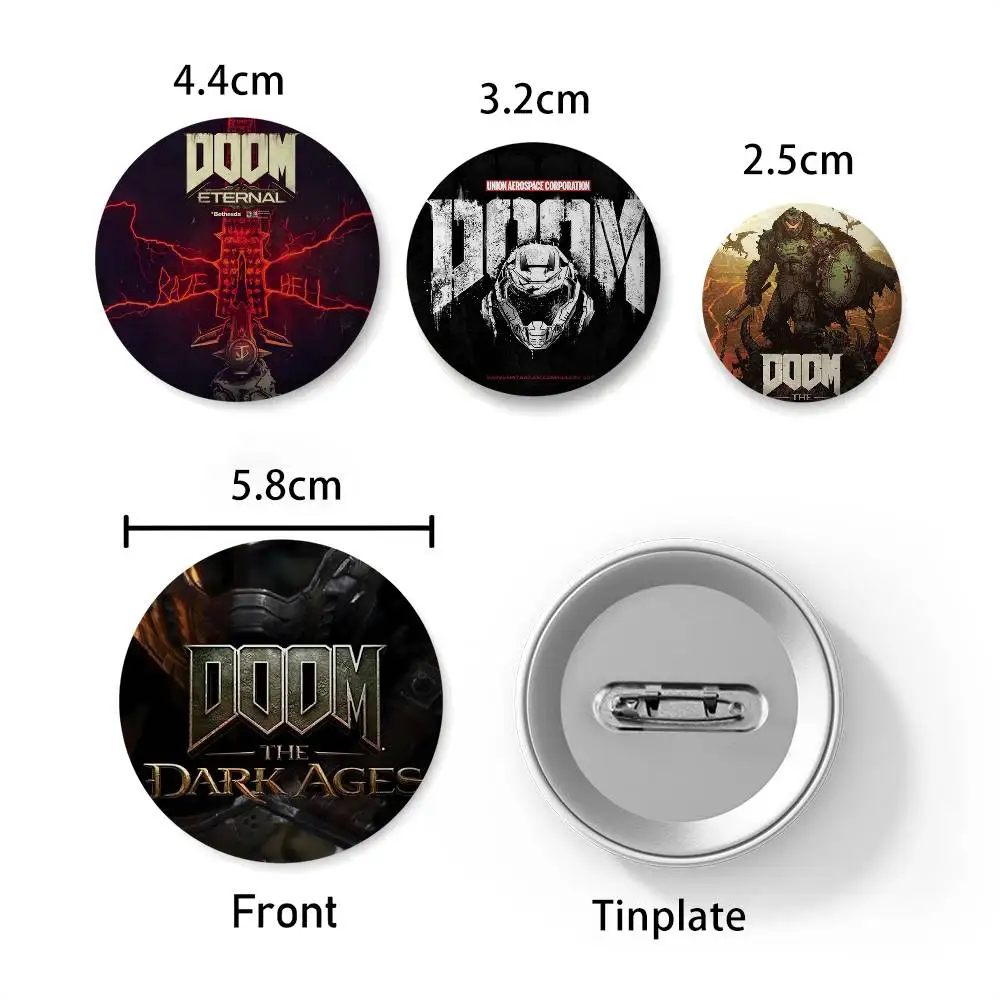 لعبة باردة E-Eternal DOOM شارات مستديرة رائعة شارة دبابيس دبابيس الإبداعية للملابس قبعة ظهره هدية الملحقات #6