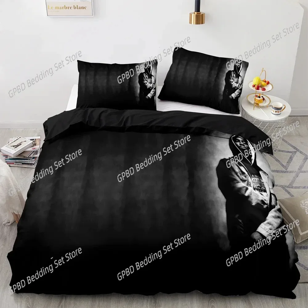 3D Print Tupac Shakur Rapper 2Pac Bedding Set,Duvet Cover Bed Set Quilt Cover Pillowcase,King Queen Twin Size Boys Girls Adults