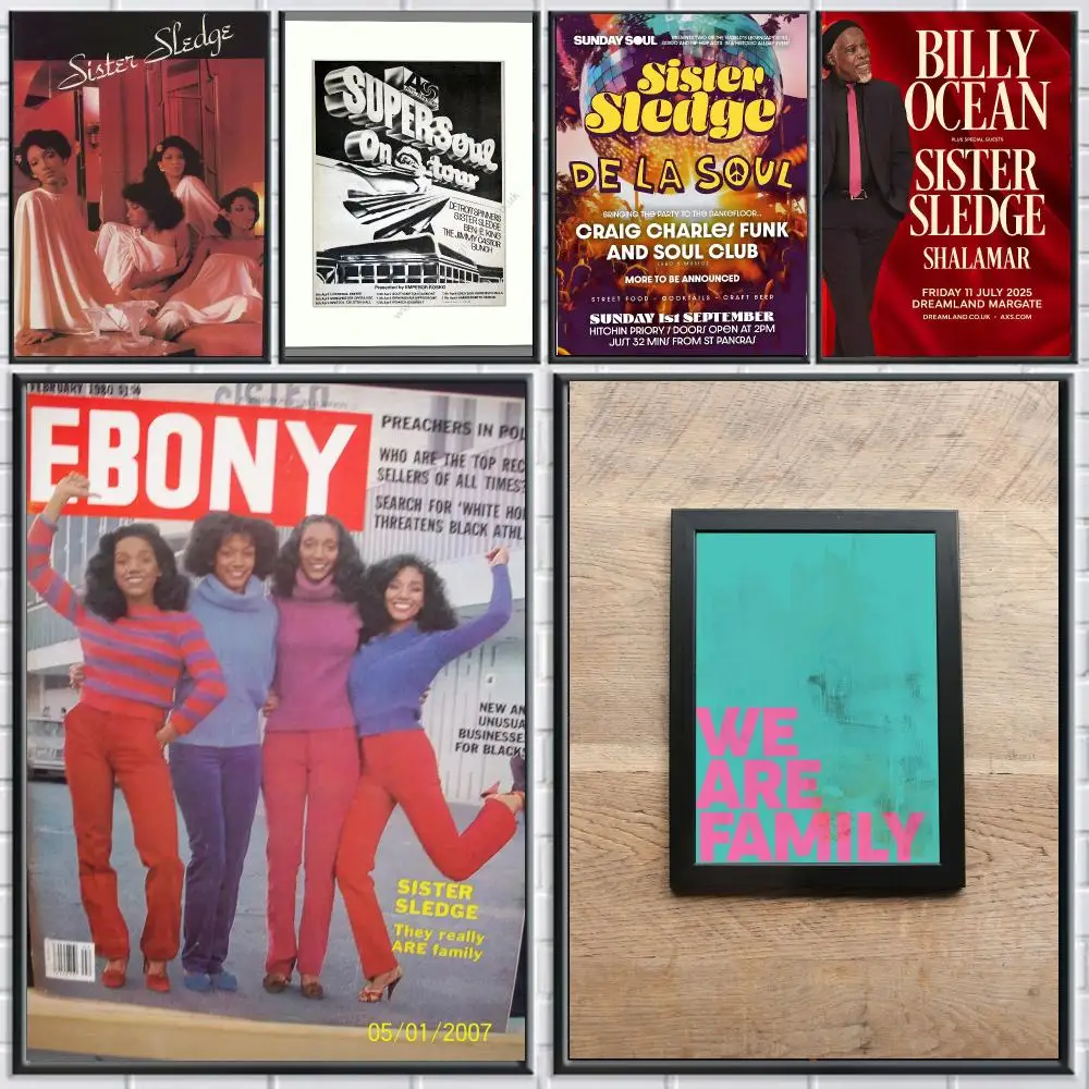 band S-Sister Sledge-E Poster Peel and Stick Wall Art for Cafe Office Bar and Home Decoration