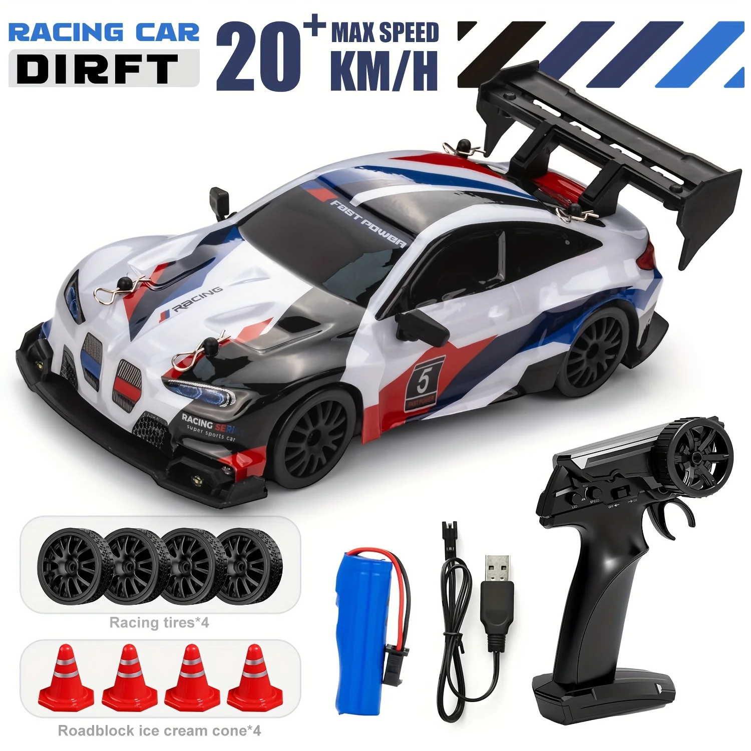 RC-Drift-Auto mit Kegeln