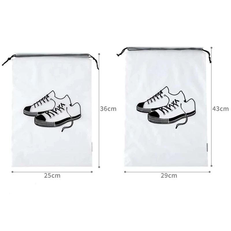 5/1PCS Drawstring Dag Storage Tote Plastic Bags For Store Reusable Transparent Waterproof Shoe Organizers Outdoors For Traveling