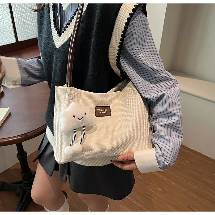 حقيبة يد نسائية ذات سعة كبيرة تتصادم بفتحة كبيرة وحقيبة كتف بسيطة للتنقل وحقيبة دلو #1