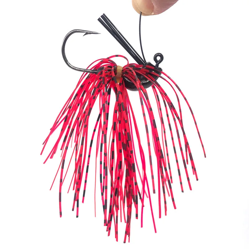 1pcs Lure Wire Bait Grass Retaining and Anti Hanging Bottom Lead Hook 7g10g14g Swim Jig Skirt Multicolor Bionic Bait Fishhook