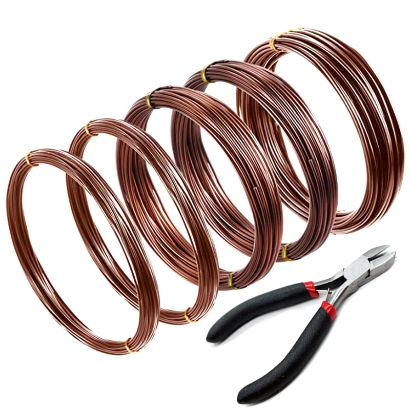 

AT43-5 Roll Tree Training Bonsai Wire Cutter Anodized Aluminum Wire For Holding Bonsai Branches Small Trunks (Brown)