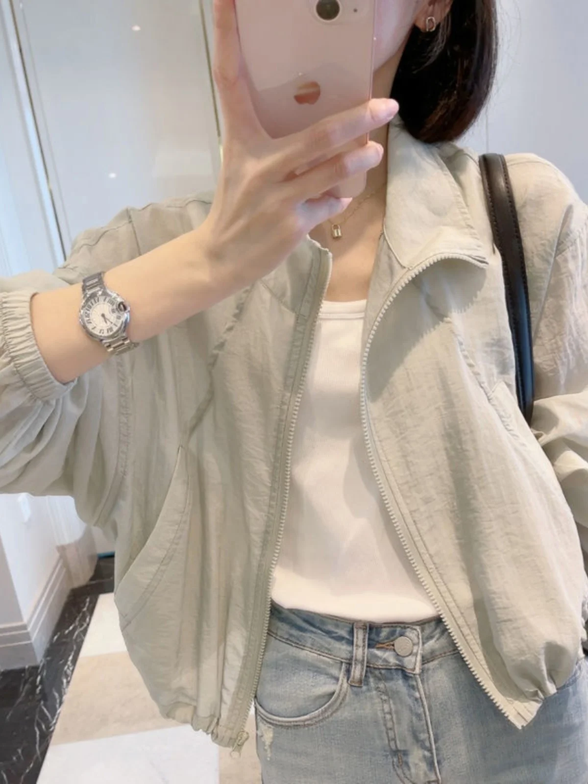 ฤดูร้อนของผู้หญิงใหม่ขี้เกียจ Sle สบายๆน้ําหนักเบาระบายอากาศป้องกันแสงแดดเสื้อผ้าหรือแจ๊กเก็ต Faionable หลวมพอดี
