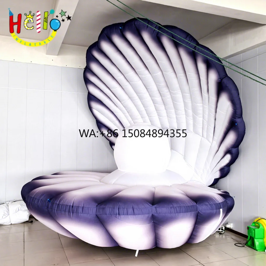 

Ocean Theme Stage Decoration Props Led Light Large Inflatable Purple Open Shell Scallops