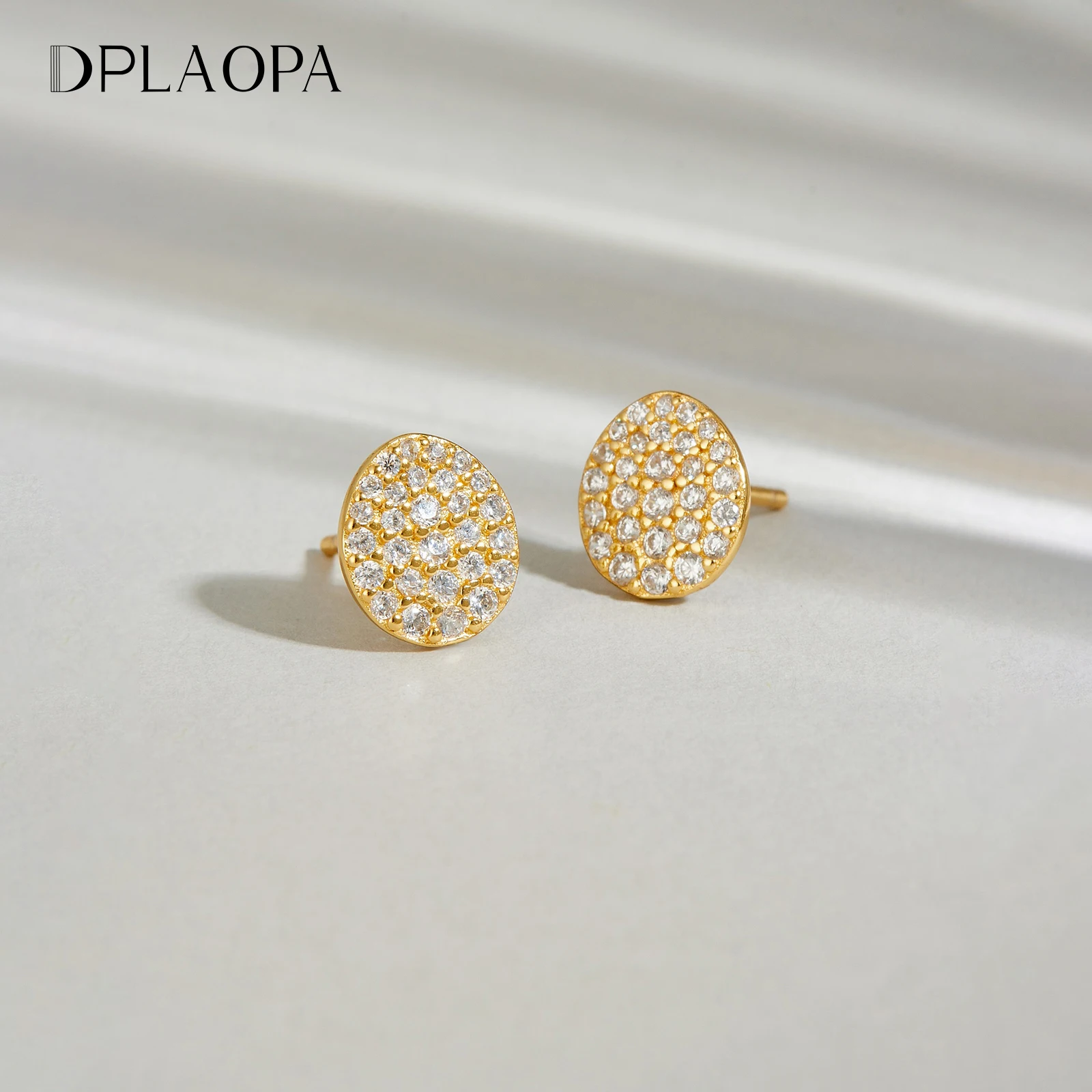 

DPLAOPA 925 Sterling Silver Oval Round Disc Zircon CZ Stud Earrings 2026 Women Fine Daily Rock Punk Jewelry Gift