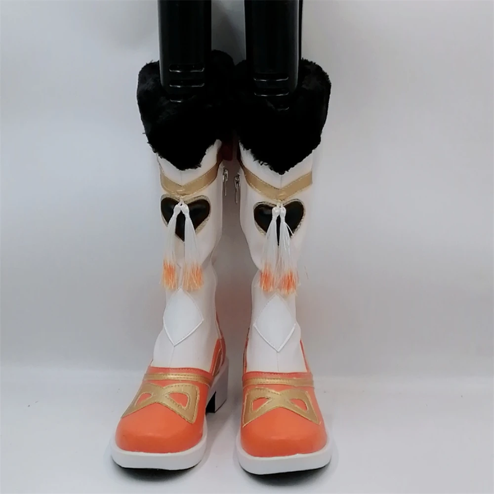 AGCOS Genshin Impact Yaoyao Cosplay Schuhe Frau Spiel Yaoyao Cosplay Stiefel