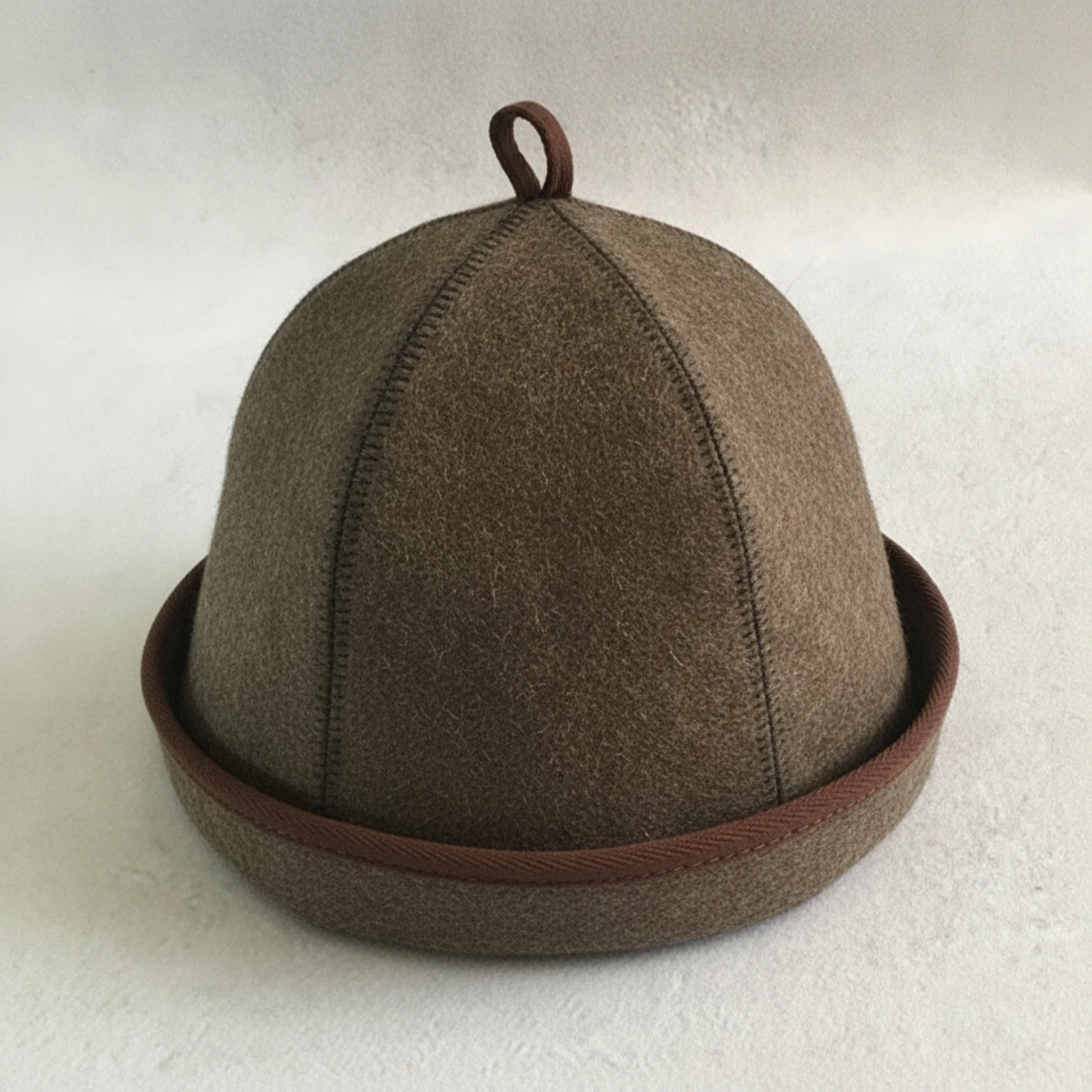 Wool Felt Sauna Hat Thickened Sauna Hat with Top Loop Headwear Embroiderable Breathable for Spa Goers, Steam Bath