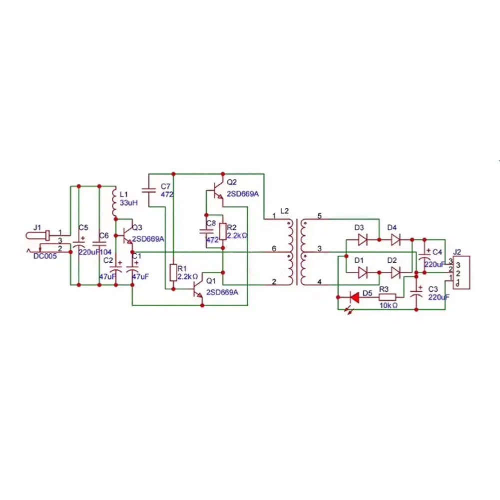 Electronics Training PCB: Automotive Inverter Soldering Practice Board with Through-Hole Components for Beginners